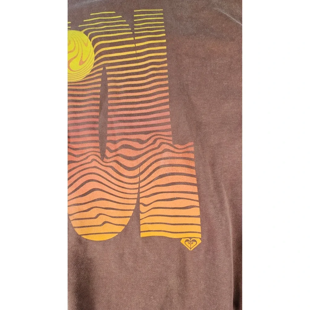 Roxy Womens Sol Graphic Sweatshirt Terracotta Brown Oversized Pullover Medium - Picture 2 of 9